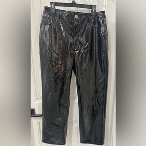 INC International Concepts Black Shiny Straight Leg Pants